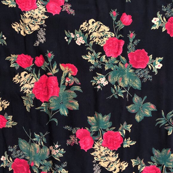 Vintage 90s early 00s dark rose florals maxi fitted dress - Picture 8 of 15